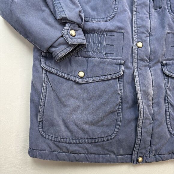 Vintage Members Only Jacket Mens Medium Blue Field Barn Chore Coat Quilt Lined - Picture 3 of 16